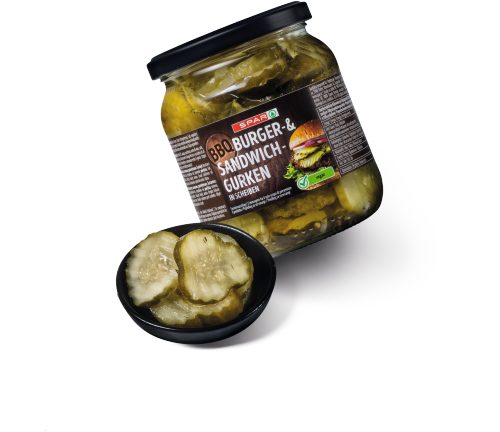 Produktbild von SPAR BBQ, Burger- & Sandwichgurken in Scheiben