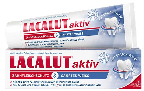 Produktbild von Lacalut aktiv, Zahncreme Zahnfleischschutz Zahnfleischschutz/sanftes Weiß 75 ml