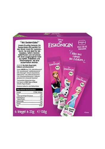 Produktbild von Pure & Fun Disney, Bio Zauberstäbe Hafer-Riegel Eiskönigin 6x23g