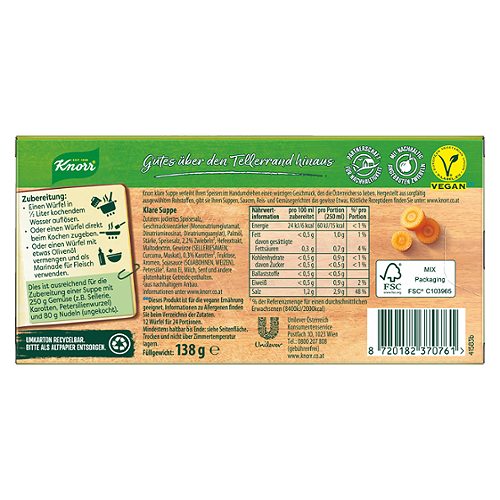 Produktbild von Knorr, Klare Suppe 12 Würfel