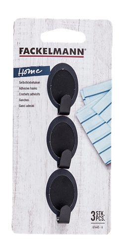 Produktbild von Fackelmann, Selbstklebehaken Edelstahl Oval 3er
