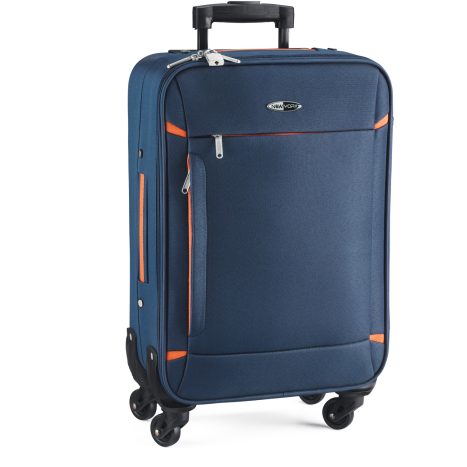New York Comfort Softschalen Koffer Blau Orange 62cm