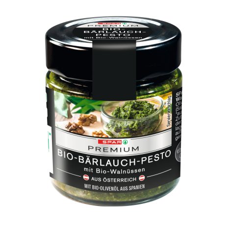 Austria product data sample: SPAR PREMIUM Edition Familie Wurm Bio-Bärlauch-Pesto mit Bio-Walnüssen