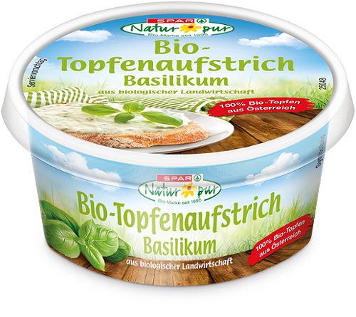 Produktbild von SPAR Natur*pur, Bio-Topfenaufstrich Basilikum