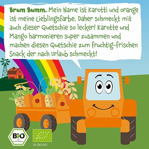 Produktbild von Pumpkin Organics, Bio Quetschie Mango Karotte Pastinake Hafer