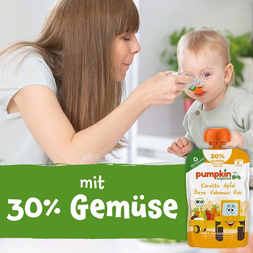 Produktbild von Pumpkin Organics, Bio Quetschie Karotte Apfel Birne Kokos Reis