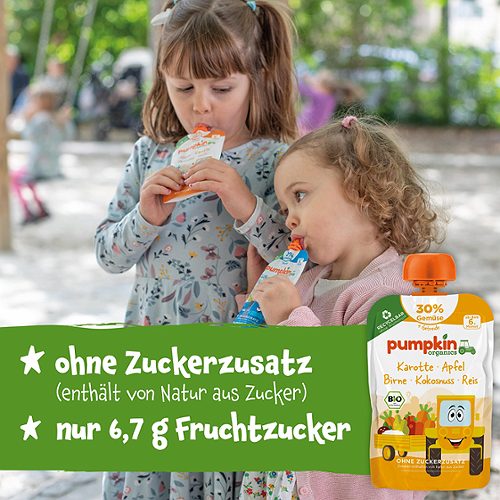 Produktbild von Pumpkin Organics, Bio Quetschie Karotte Apfel Birne Kokos Reis