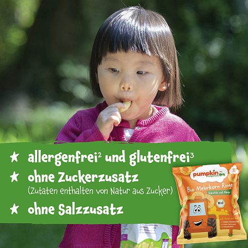 Produktbild von Pumpkin Organics, Bio Mehrkorn Ringe Karotte und Mango
