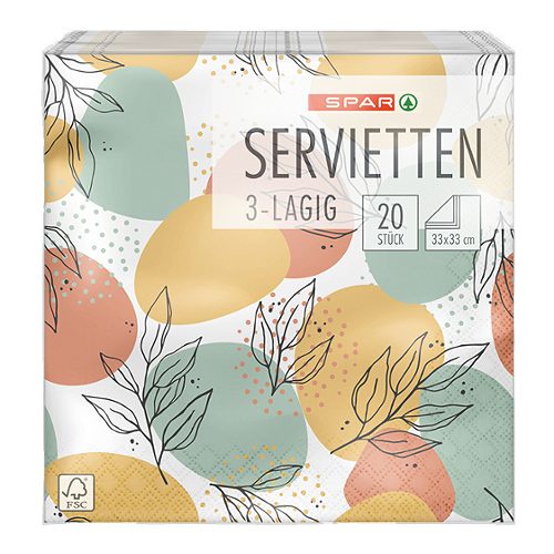Produktbild von SPAR, Servietten 33x33 Winter 20 Stück