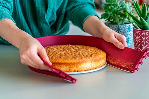 Produktbild von coox, Springform Mit Porzellan-Servierplatte Dunkelrot