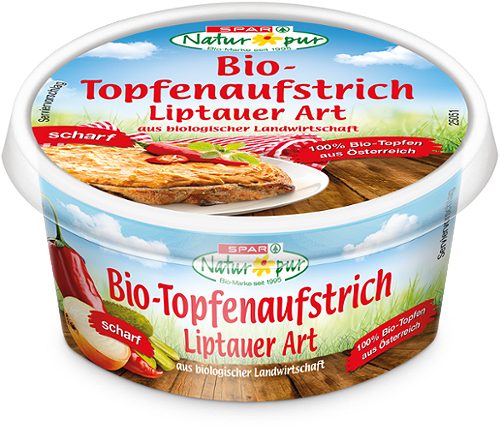 Produktbild von SPAR Natur*pur, Bio-Topfenaufstrich Liptauer Art scharf