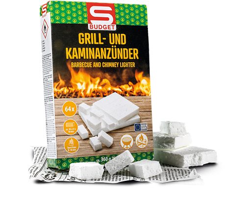 Produktbild von S-BUDGET, Grill- und Kaminanzünder 64 Stück