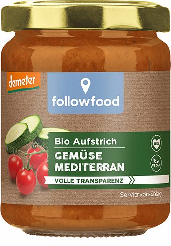 Produktbild von Followfood, Bio Aufstrich Gemüse Mediterran