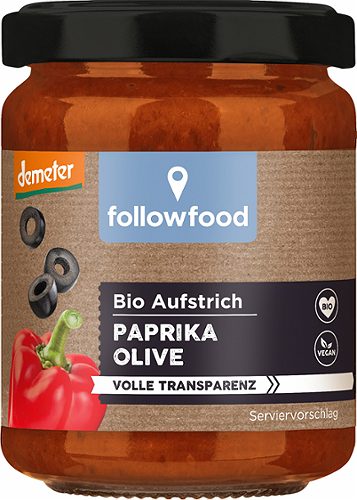 Produktbild von Followfood, Bio Aufstrich Paprika Olive