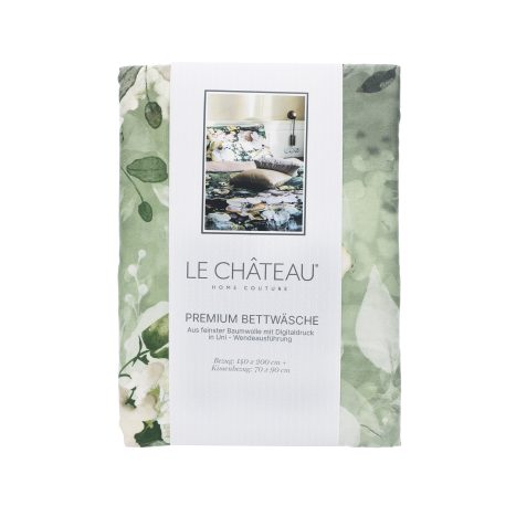 Le Chateau Premium Bettwäsche Satin salbei-natur 140x200cm