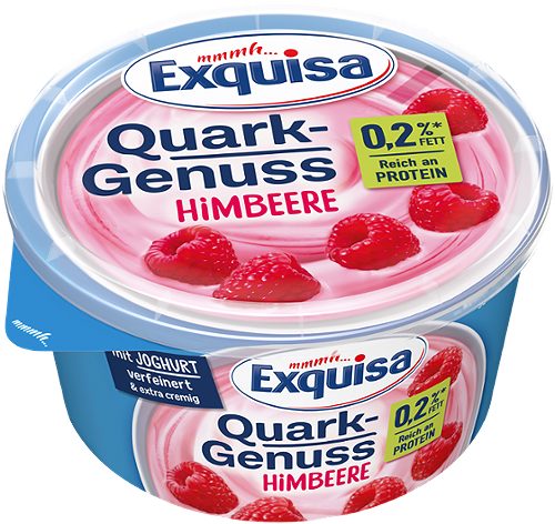 Produktbild von Exquisa Quark Genuss, gerührte Topfencreme Himbeere