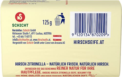 Produktbild von Hirsch, Hand- und Körperseife Zitronella 125g