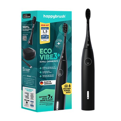 Produktbild von Happybrush, Elektrozahnbürste EcoVibe 3+ all black