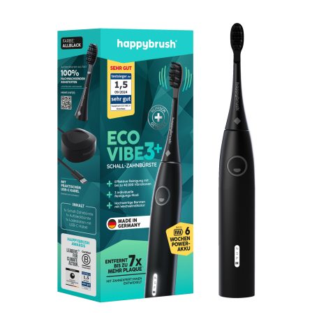 Happybrush®️ Elektrozahnbürste EcoVibe 3+ all black