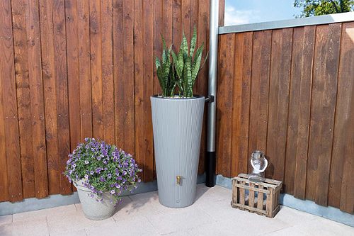 Produktbild von 4rain, Regentonne Vaso Zinkgrau 220l