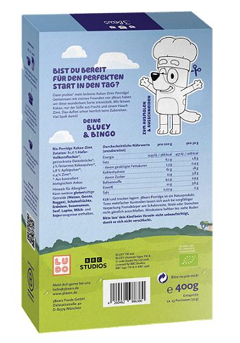 Produktbild von 3Bears Bluey, Bio Porridge Kakao-Zimt
