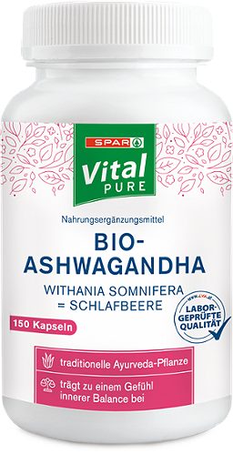 Produktbild von SPAR Vital PURE, Bio-Ashwagandha Kapseln 150 Kapseln
