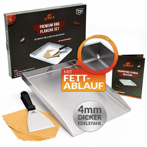 Produktbild von grillart, Premium Plancha Grillplatte 30x40cm m. offenen Ecken