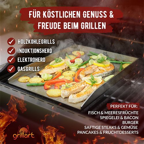 Produktbild von grillart, Premium Plancha Grillplatte 30x40cm m. offenen Ecken