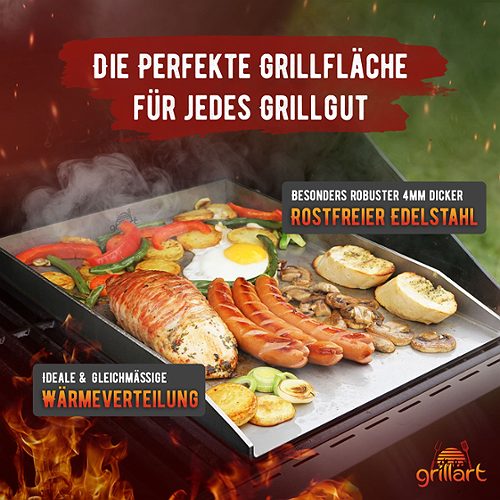 Produktbild von grillart, Premium Plancha Grillplatte 30x40cm m. offenen Ecken