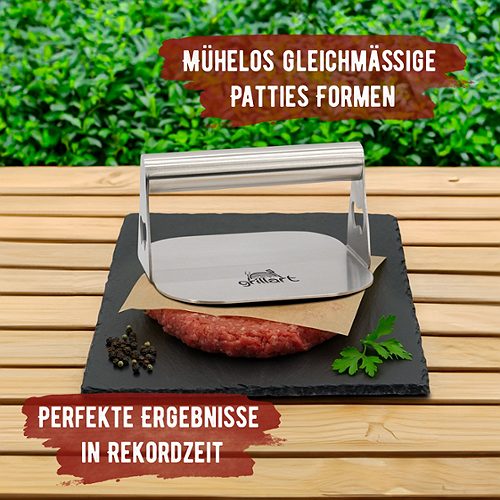 Produktbild von grillart, Premium Burgerpresse inkl. Burgerpapier