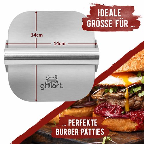 Produktbild von grillart, Premium Burgerpresse inkl. Burgerpapier