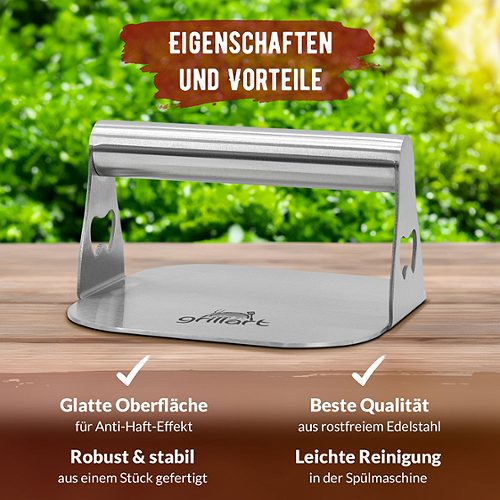 Produktbild von grillart, Premium Burgerpresse inkl. Burgerpapier