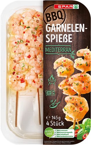 Produktbild von SPAR BBQ, Garnelenspieße Mediterran