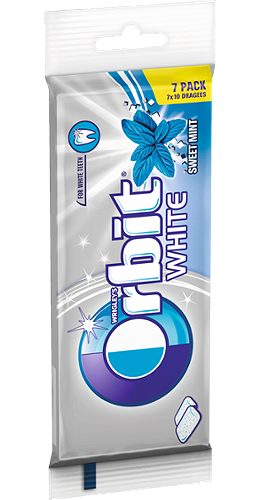 Produktbild von Wrigley Orbit, Kaugummi White Sweet Mint 7x10 Dragees
