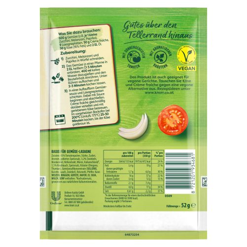 Produktbild von Knorr, Basis Gemüse-Lasagne