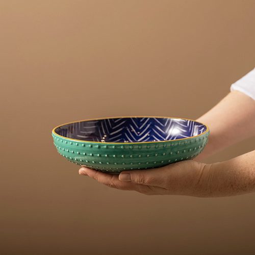 Produktbild von Mikasa, Bowl 21x5cm Indigo Chevron Stoneware