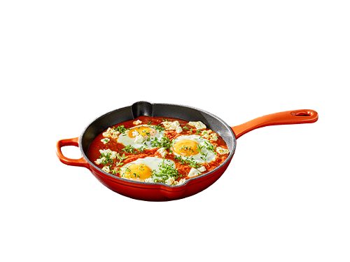 Produktbild von SIMPEX PROFESSIONAL, Gusseisene Pfanne rund, 26 cm orange