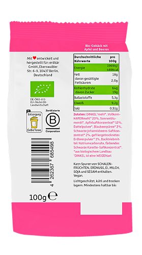 Produktbild von Freche Freunde, Bio Rosaroter Keks Apfel & Beeren