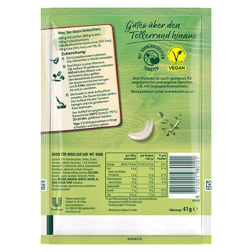 Produktbild von Knorr Basis, Nudelauflauf mit Huhn