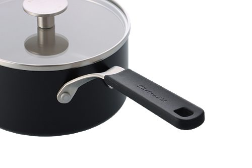 Produktbild von KitchenAid, Stielkasserolle 16 cm mit Deckel schwarz