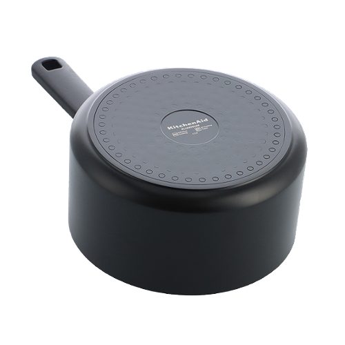 Produktbild von KitchenAid, Stielkasserolle 16 cm mit Deckel schwarz