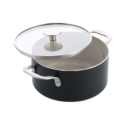 Produktbild von KitchenAid, Kasserolle 20 cm mit Deckel schwarz