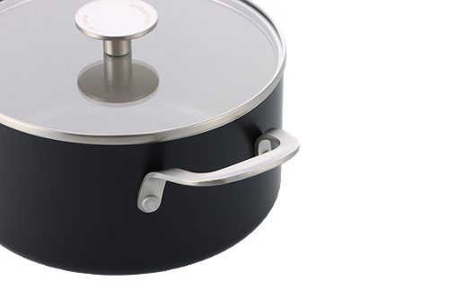 Produktbild von KitchenAid, Kasserolle 20 cm mit Deckel schwarz