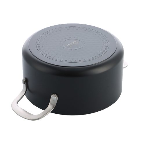 Produktbild von KitchenAid, Kasserolle 24 cm mit Deckel schwarz