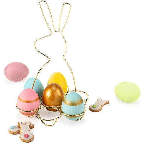 Produktbild von Hit-Traiding, Eierregal Metall Osterhase gold