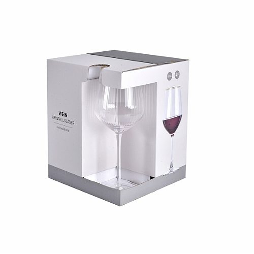 Produktbild von Metro, Weinlgas 550 ml 4er Set Goldrand