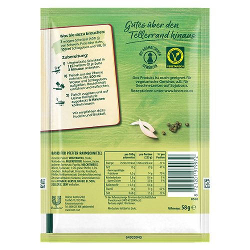 Produktbild von Knorr Basis, Pfeffer-Rahmschnitzel