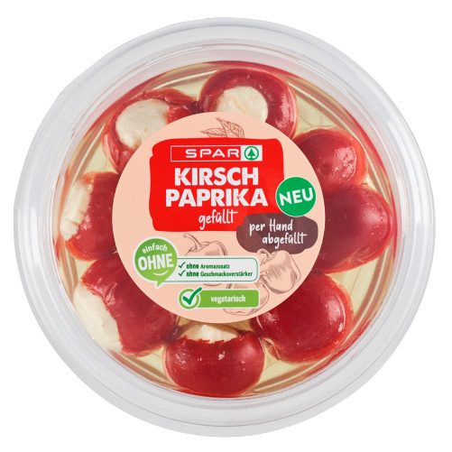Produktbild von SPAR, Kirschpaprika gefüllt rot gefüllt mit Frischkäse