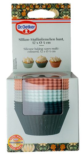 Produktbild von Dr. Oetker, Silikon-Muffinförmchen bunt 12er