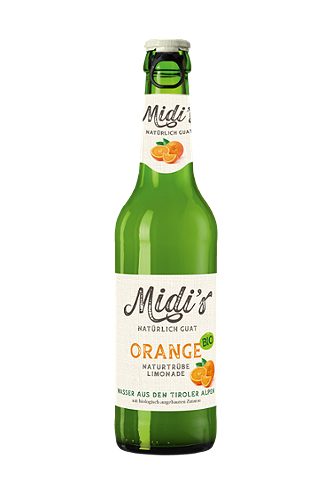 Produktbild von Zillertal Bier, Midi's Limonade Orange Bio 6x0,33l